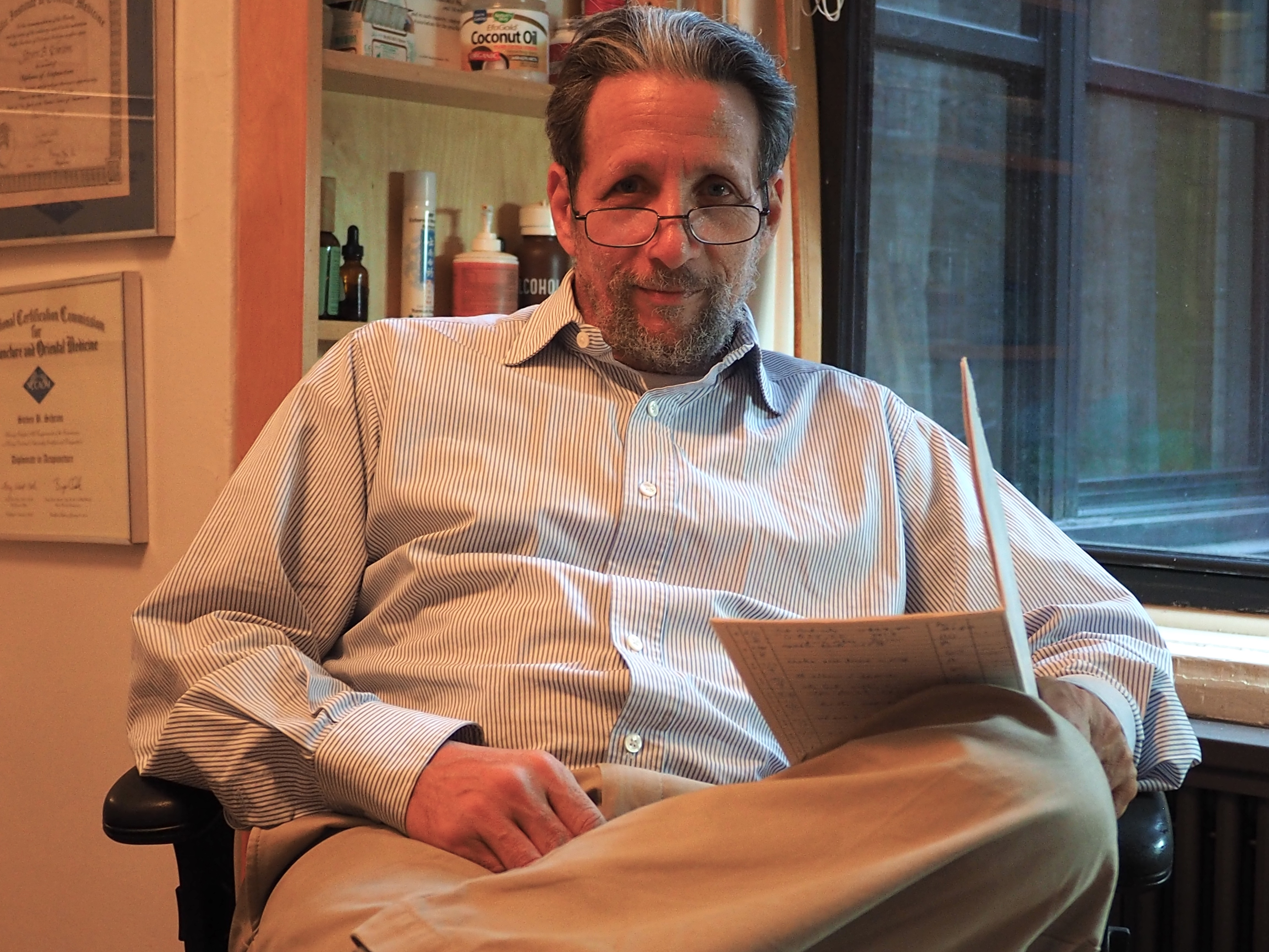 Dr. Steven Schram in his Murray Hill office